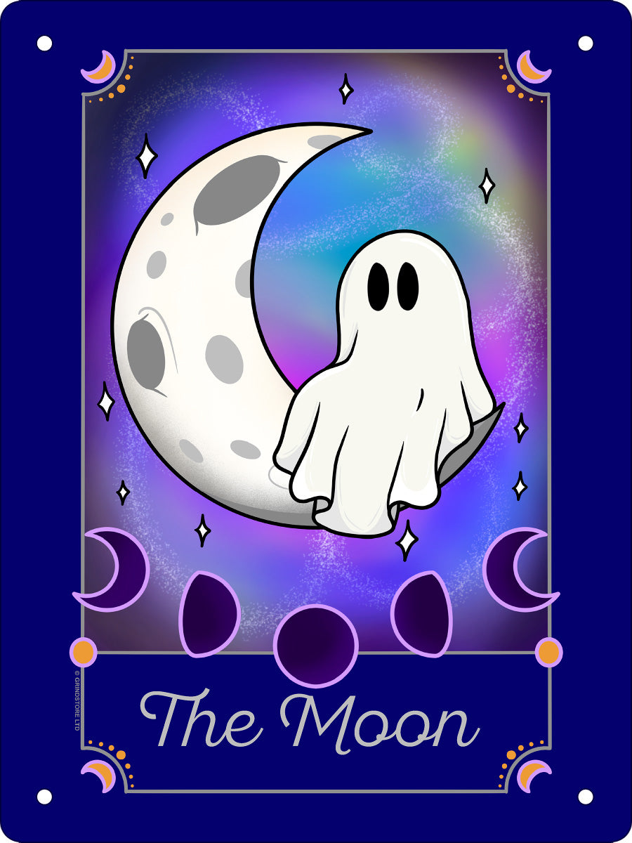 Galaxy Ghouls Tarot - The Moon Mini Tin Sign