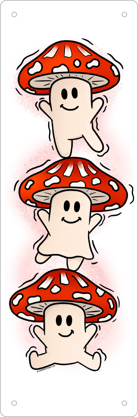 Little Mushroom Trio Slim Tin Sign