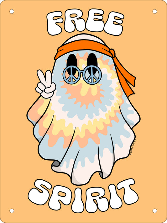Galaxy Ghouls Free Spirit Ghost Mini Tin Sign