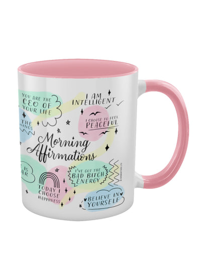 Morning Affirmations Pink Inner 2-Tone Mug