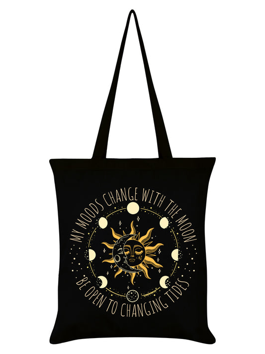 My Moods Change With The Moon Black Tote Bag