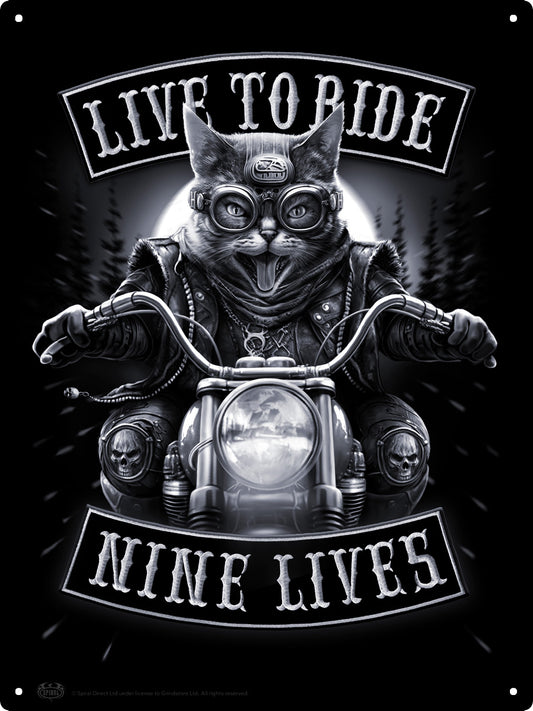 Spiral Nine Lives Large Tin Sign