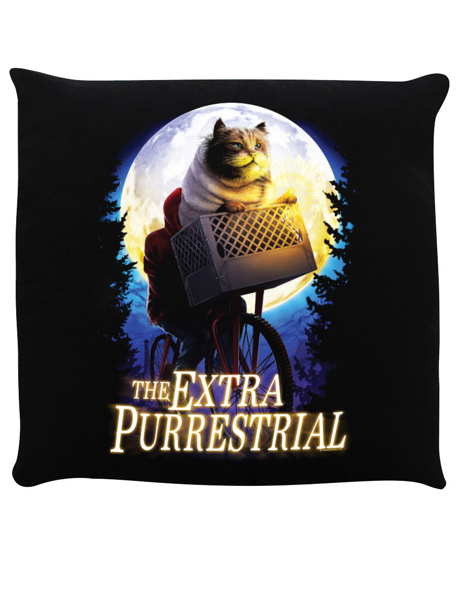 The Extra Purrestrial Black Cushion