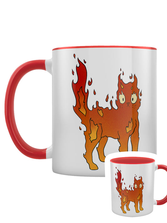 Spooky Cat Elements - Fire Red Inner 2-Tone Mug