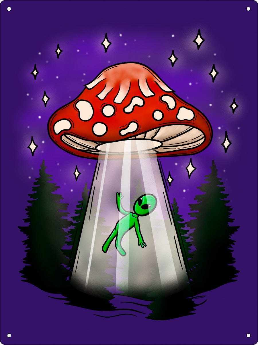 Alien Mushroom Large Tin Sign