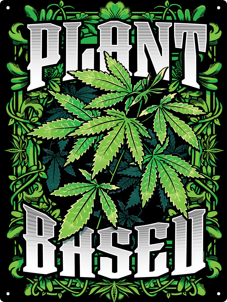 Plant Based Large Tin Sign