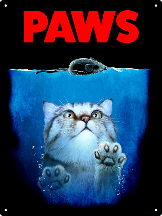 Horror Cats Paws Large Tin Sign