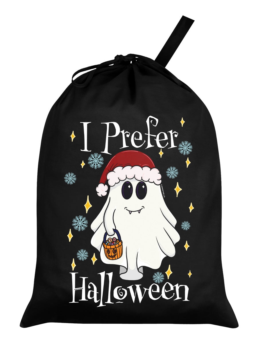 Galaxy Ghouls I Prefer Halloween Ghost Black Santa Sack