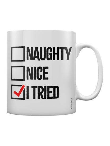 Naughty, Nice, I Tried Christmas Mug