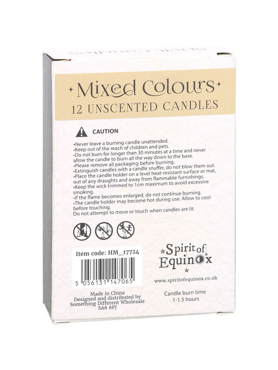 Pack Of 12 Mixed Colour Spell Candles