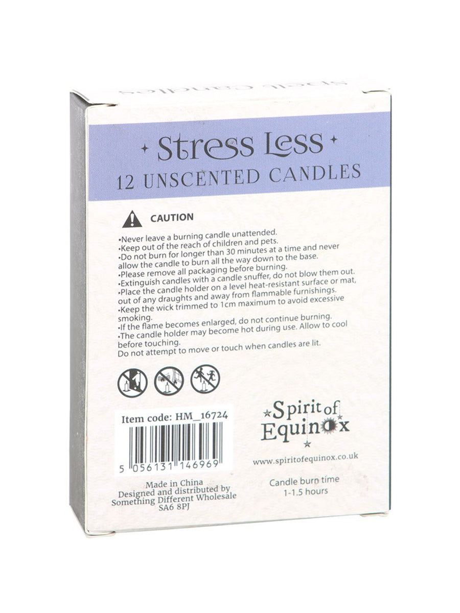 Pack of 12 Stress Less Spell Candles