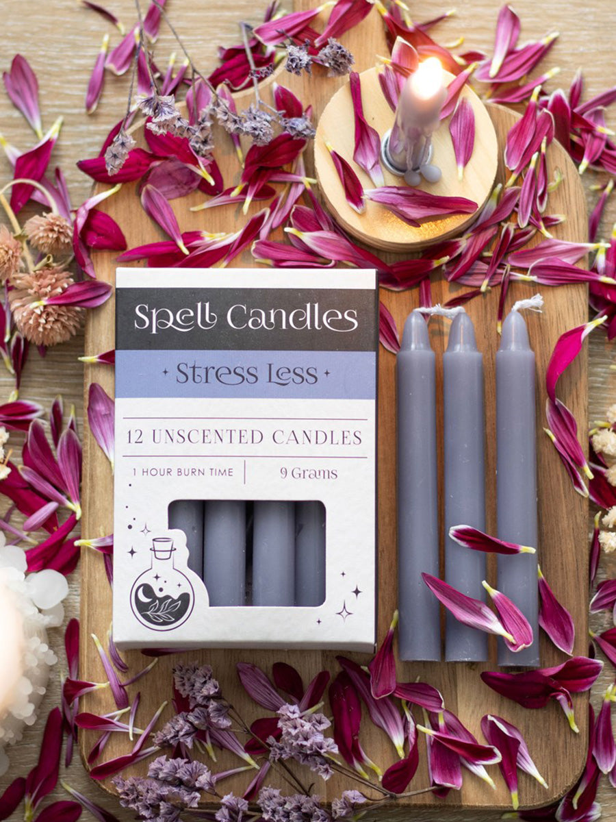 Pack of 12 Stress Less Spell Candles