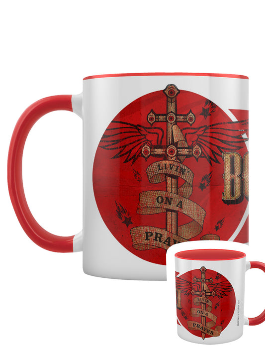 Bon Jovi (Livin' On A Prayer) Red Coloured Inner Mug