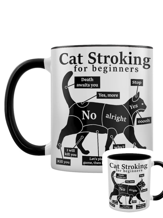 Cat Stroking For Beginners Black Inner 2-Tone Mug