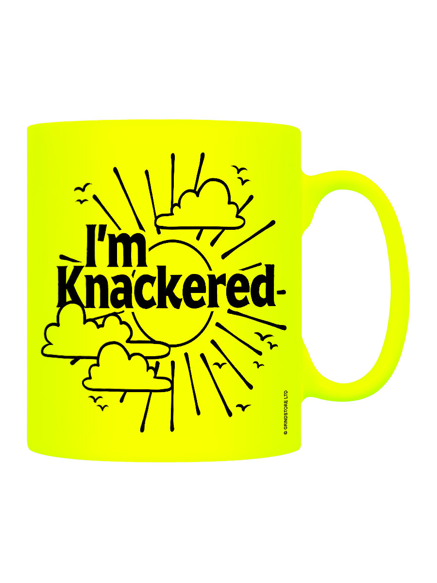 I'm Knackered Yellow Neon Mug