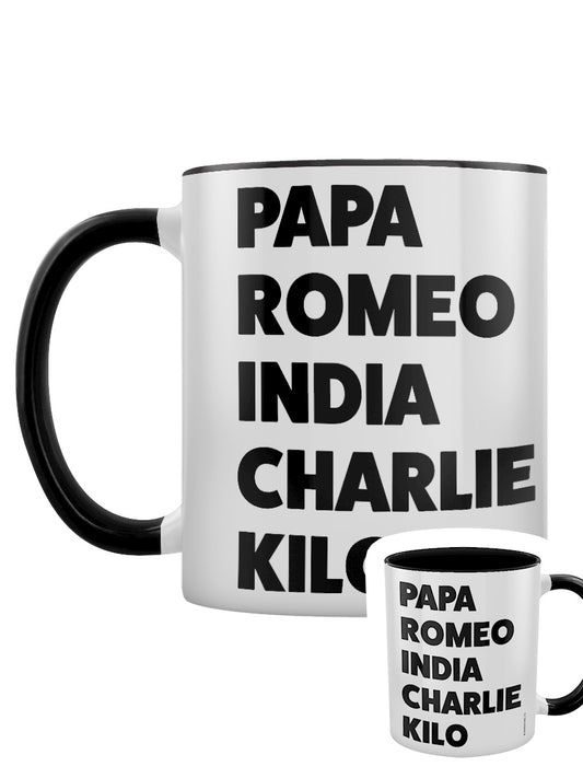 Prick Phonetic Alphabet Black Inner 2-Tone Mug