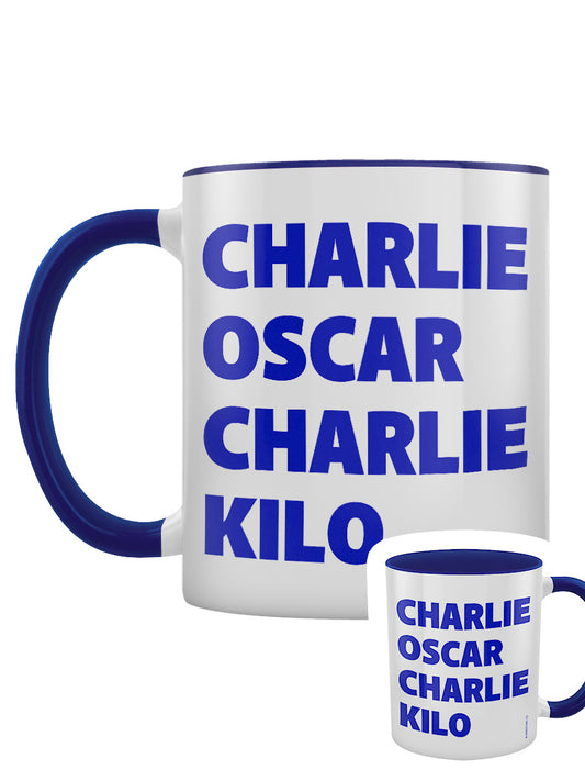 Cock Phonetic Alphabet Blue Inner 2-Tone Mug