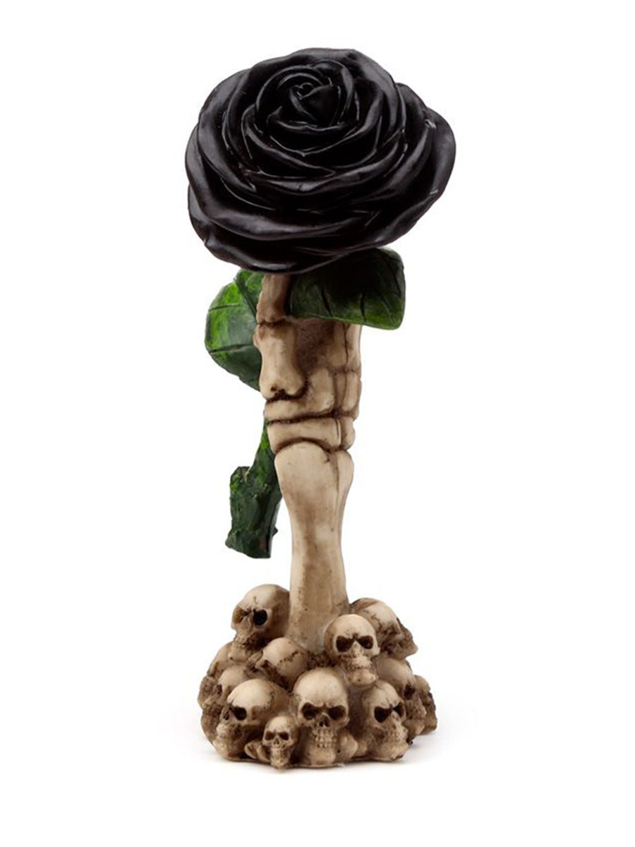 Skeleton Hand Holding Black Rose Ornament
