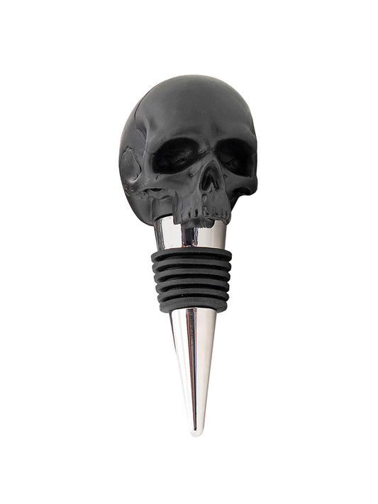 Death By Wine Black Skull Bottle Stopper