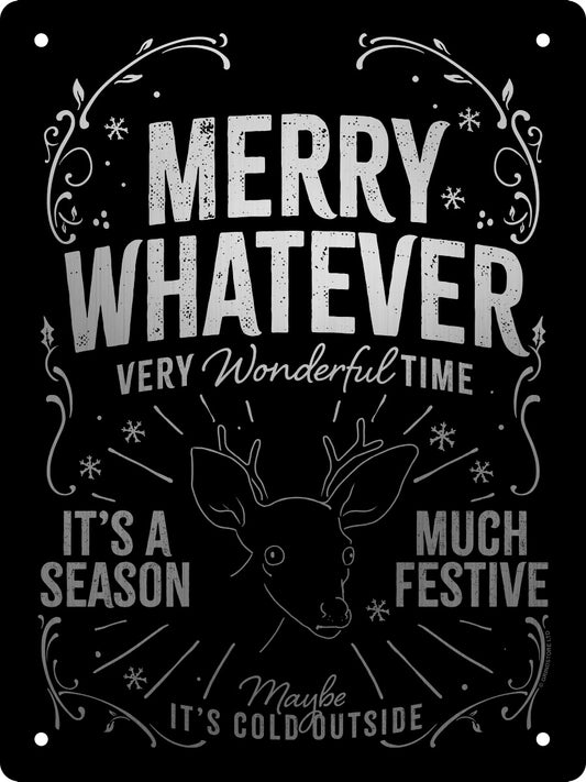 Merry Whatever Christmas Mini Mirrored Tin Sign