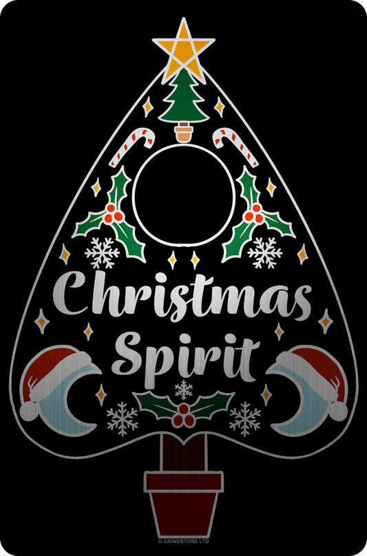 Christmas Spirit Ouija Tree Mirrored Greet Tin Card