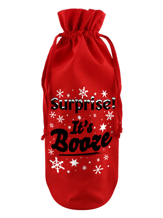 Surprise It's Booze Red Bottle Bag