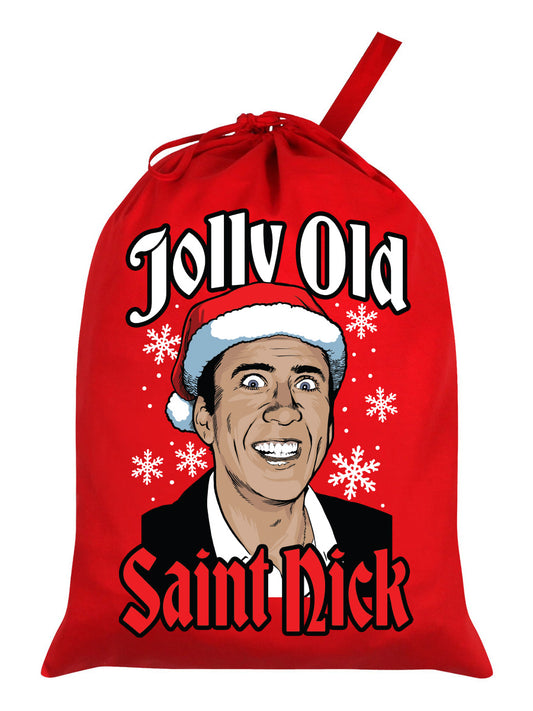 Jolly Old Saint Nick Red Santa Sack