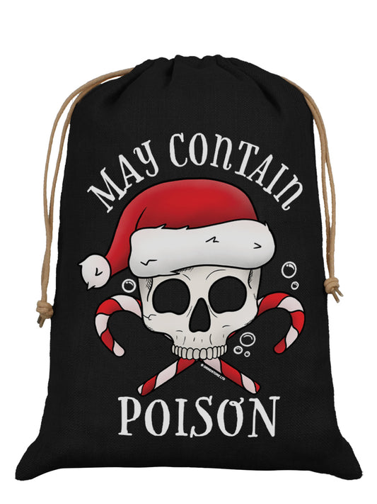 May Contain Poison Black Hessian Santa Sack
