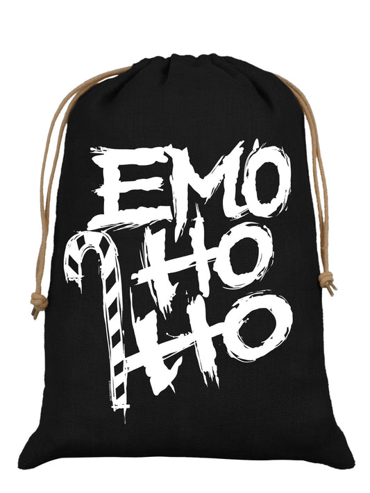 Emo Ho Ho Black Hessian Santa Sack