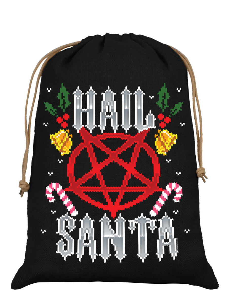 Hail Santa Black Hessian Santa Sack
