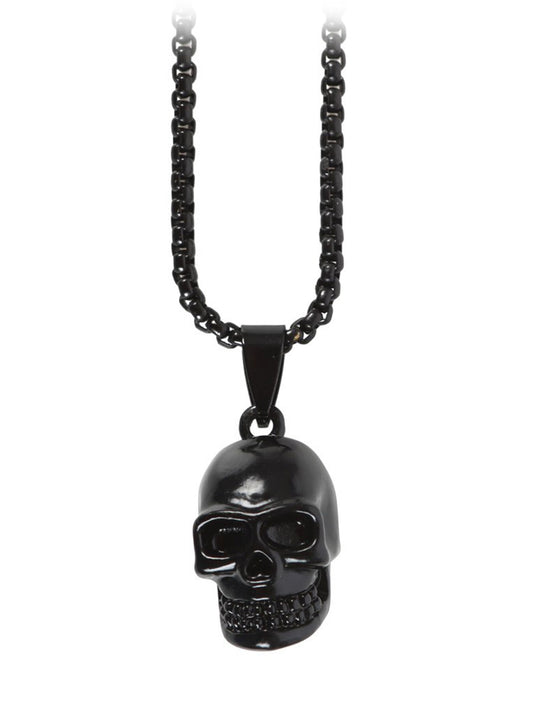 Black Obsidian Skull Necklace