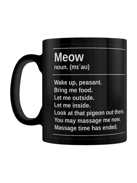 Meow Definition Black Mug