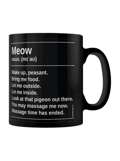 Meow Definition Black Mug