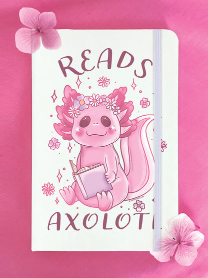 Reads Axolotl Cream A5 Hard Cover Notebook
