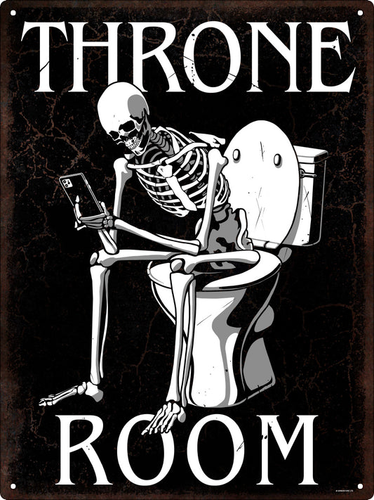 Throne Room Skeleton Large Tin Sign