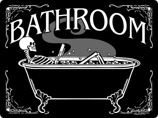 Bathroom Skeleton Mini Tin Sign