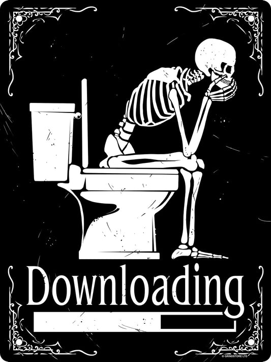 Downloading Skeleton Mini Tin Sign