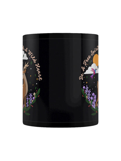 Forest Friends Free Spirt Black Mug