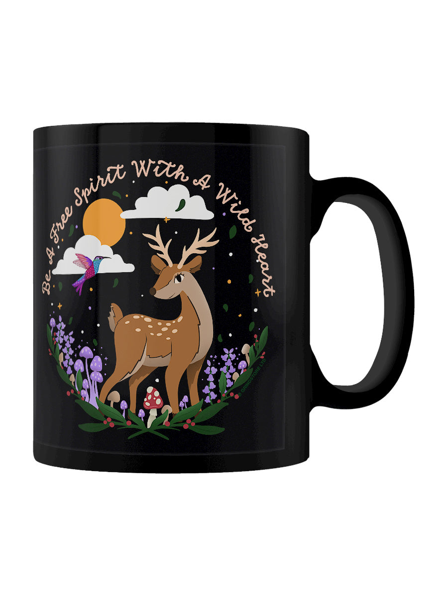 Forest Friends Free Spirt Black Mug