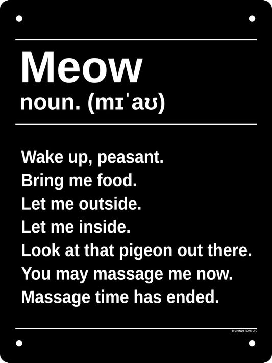 Meow Definition Mini Tin Sign