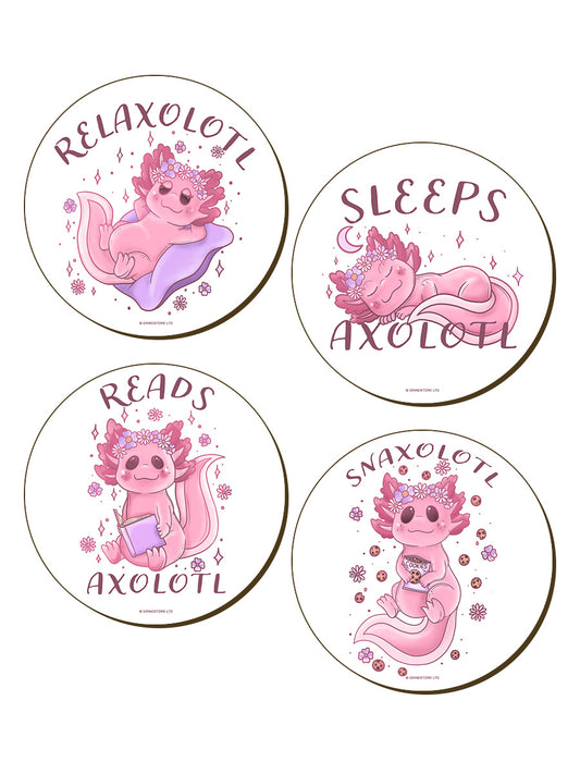 Axolotl 4-Piece Coaster Set