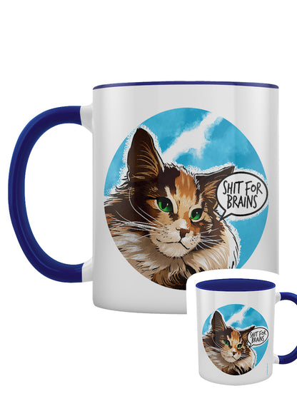 Cute But Abusive Shit For Brains Blue Inner 2-Tone Mug