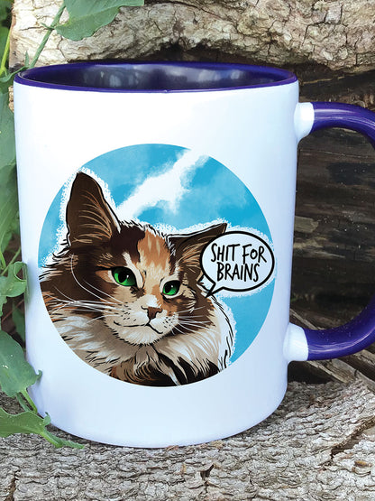 Cute But Abusive Shit For Brains Blue Inner 2-Tone Mug