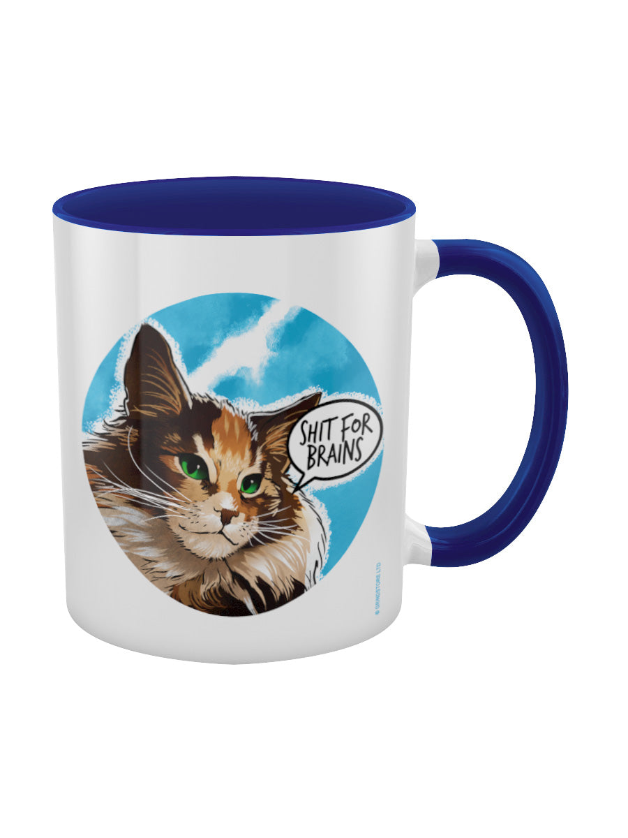 Cute But Abusive Shit For Brains Blue Inner 2-Tone Mug