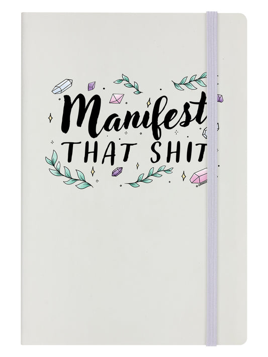 Manifest That Shit Cream A5 Hard Cover Notebook