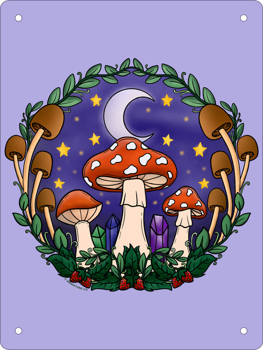 Forest Fungi & Crystals Mini Tin Sign