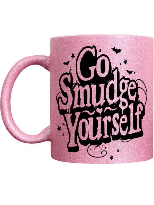 Go Smudge Yourself Pink Glitter Mug