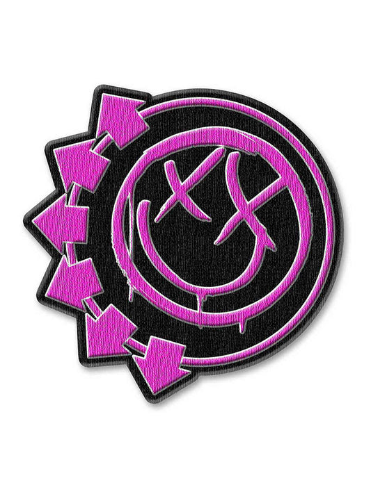 Blink 182 Neon Pink Six Arrows Smile Patch